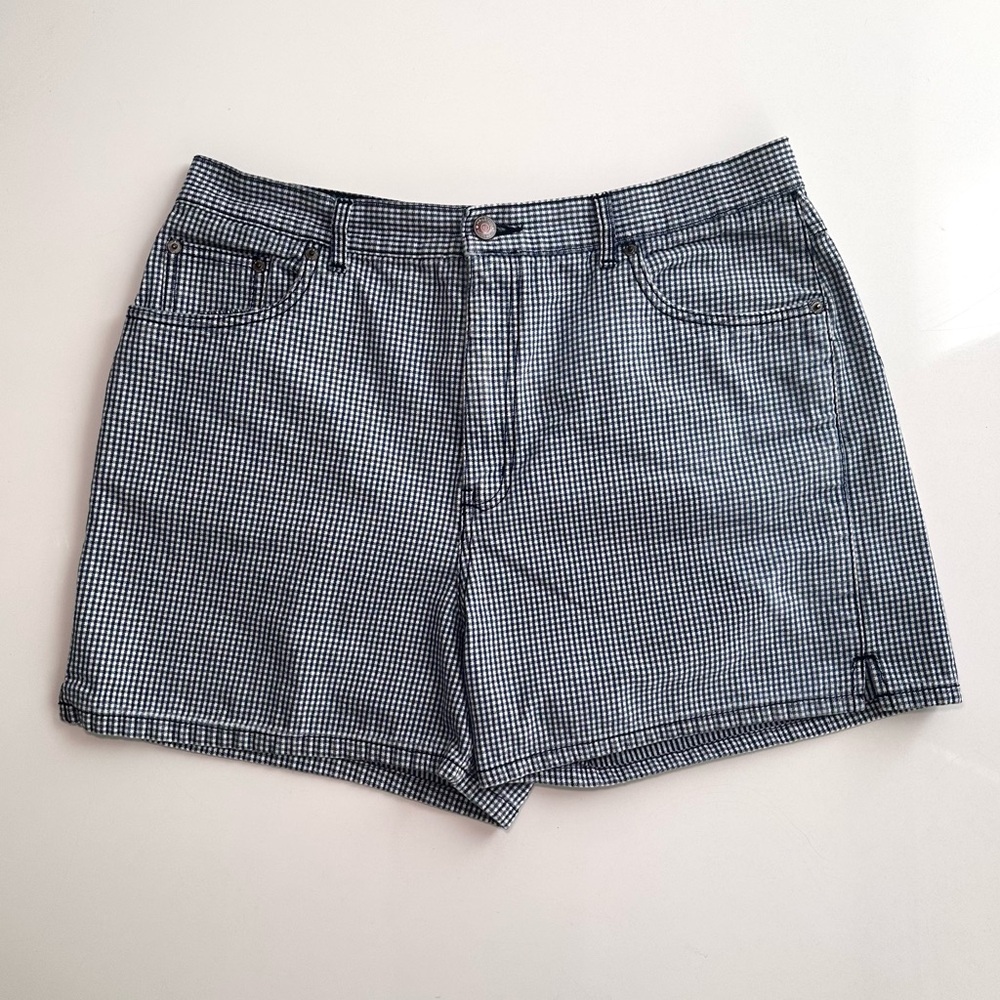 Women’s 1990 vintage Halston jeanswear plus size plaid checkered shorts